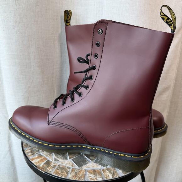 Dr. Martens 1490 Oxblood Smooth Leather 10-Eye Boots US 16 | Punk Icon | NWT Y2K - Picture 7 of 16